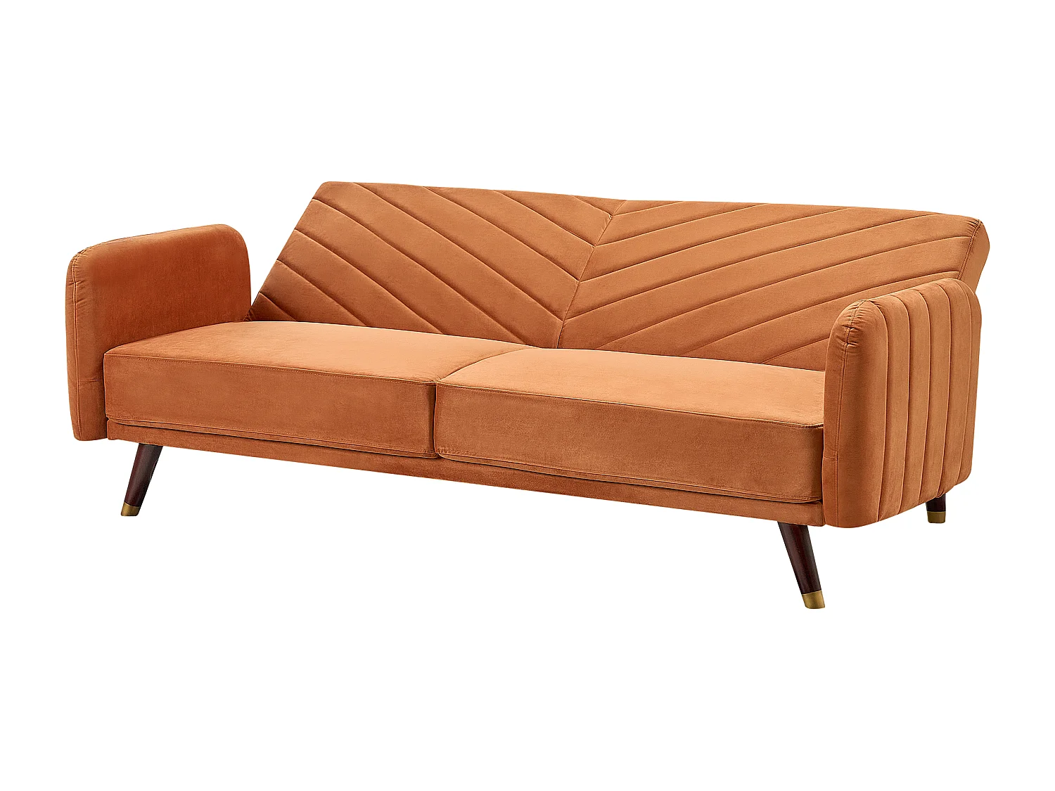 Canapé-lit 3 places SENJA Velours Orange