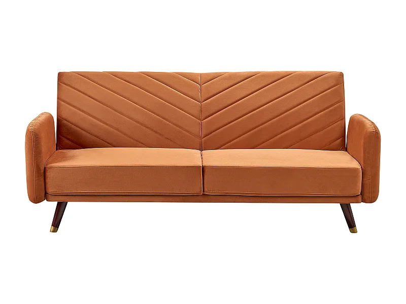 Praktisches Sofa klappbar mit Armlehnen Samtstoff orange Senja