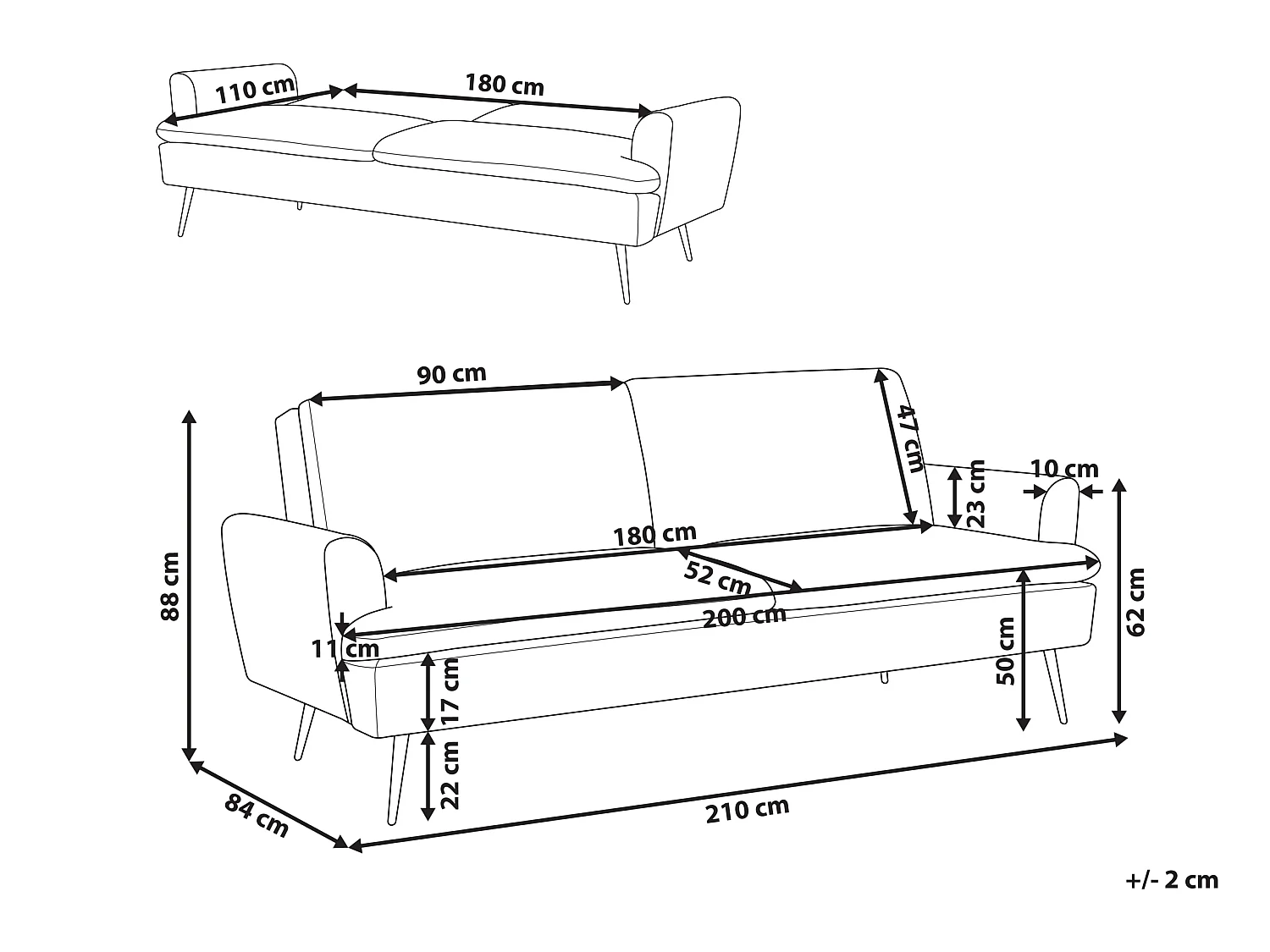 Moderner 3-Sitzer Sofa Samtstoff gelb Vettre