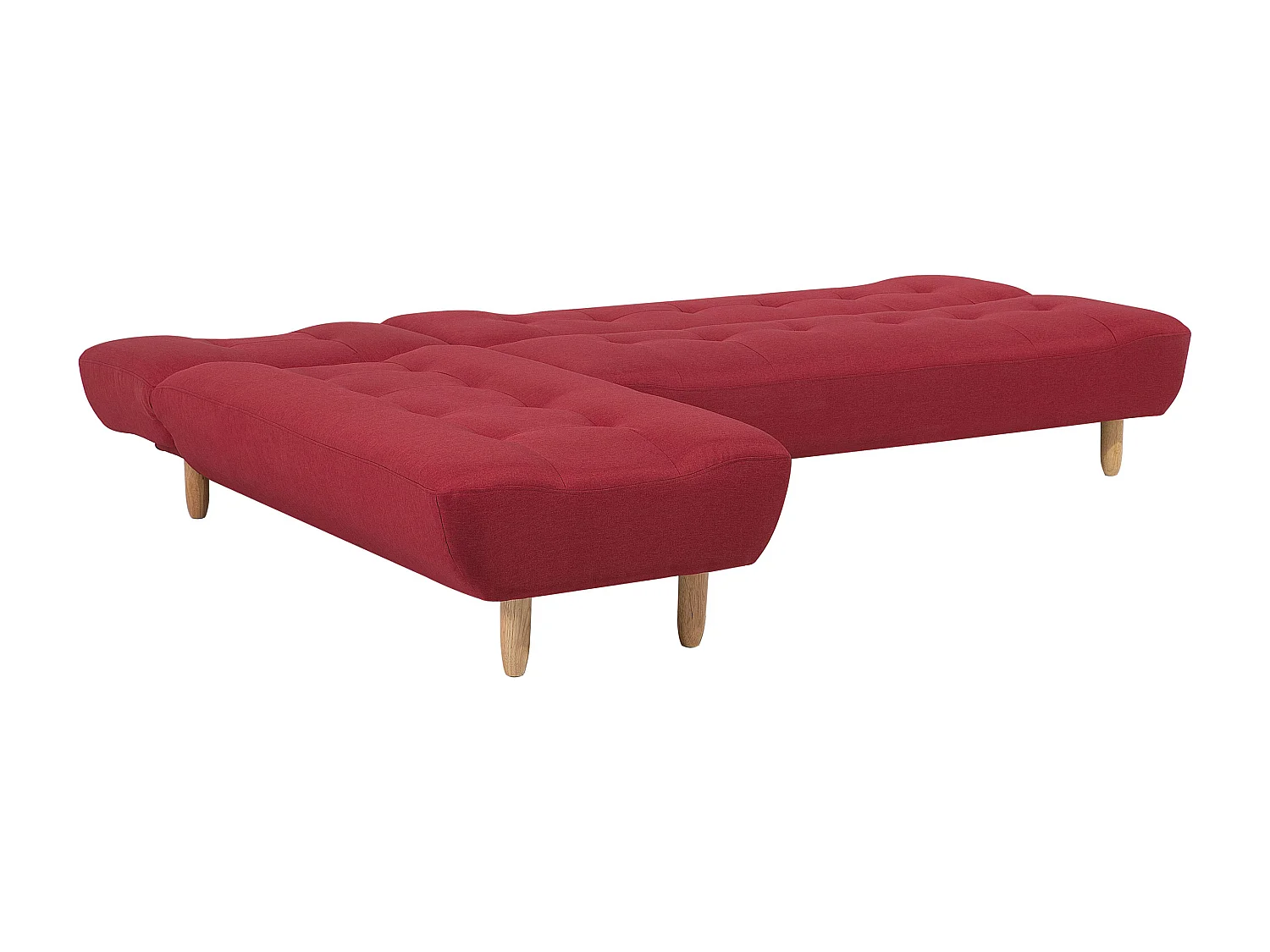 Canapé-lit d'angle modulable 4 places ALSTEN Tissu Rouge Côté droit