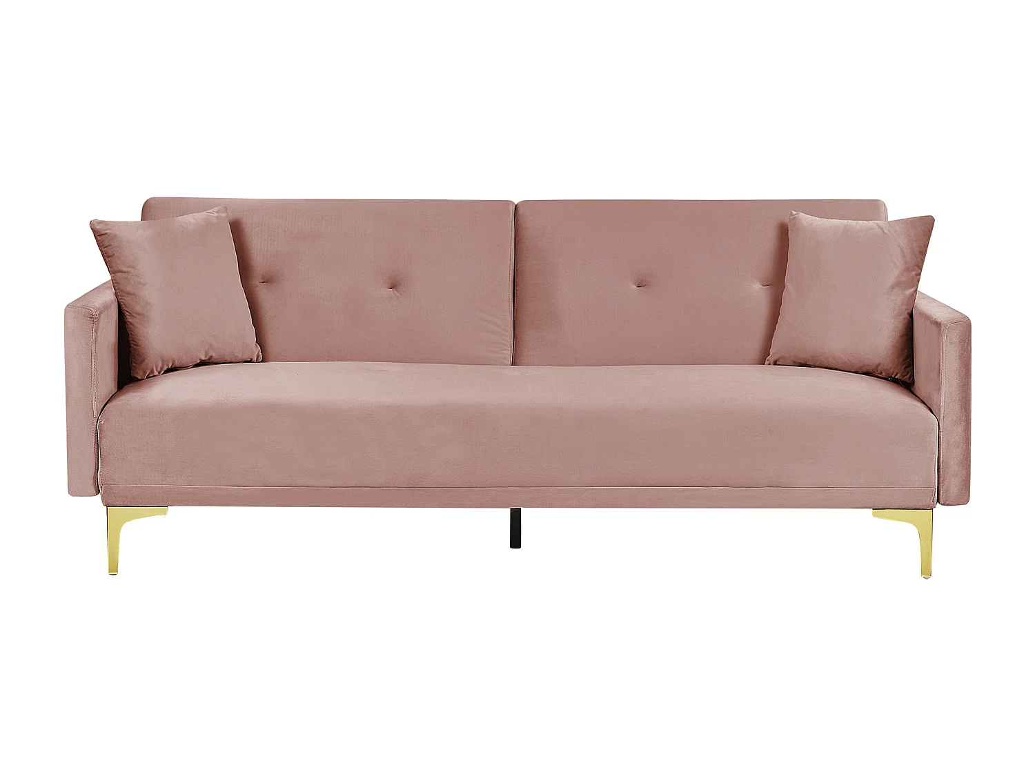 Divano letto LUCAN Velluto Rosa 3 posti