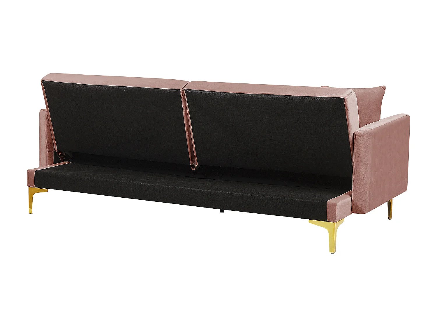 Divano letto LUCAN Velluto Rosa 3 posti