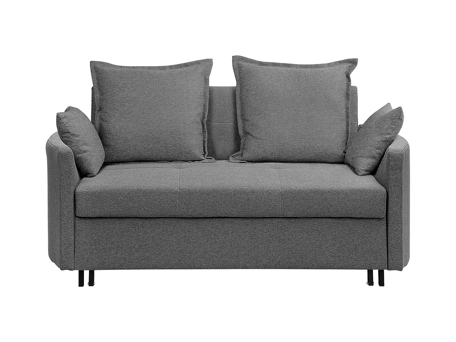 2-Sitzer Sofa mit Schlaffunktion Stoff grau mehrere Kissen Schlafsofa Hovin