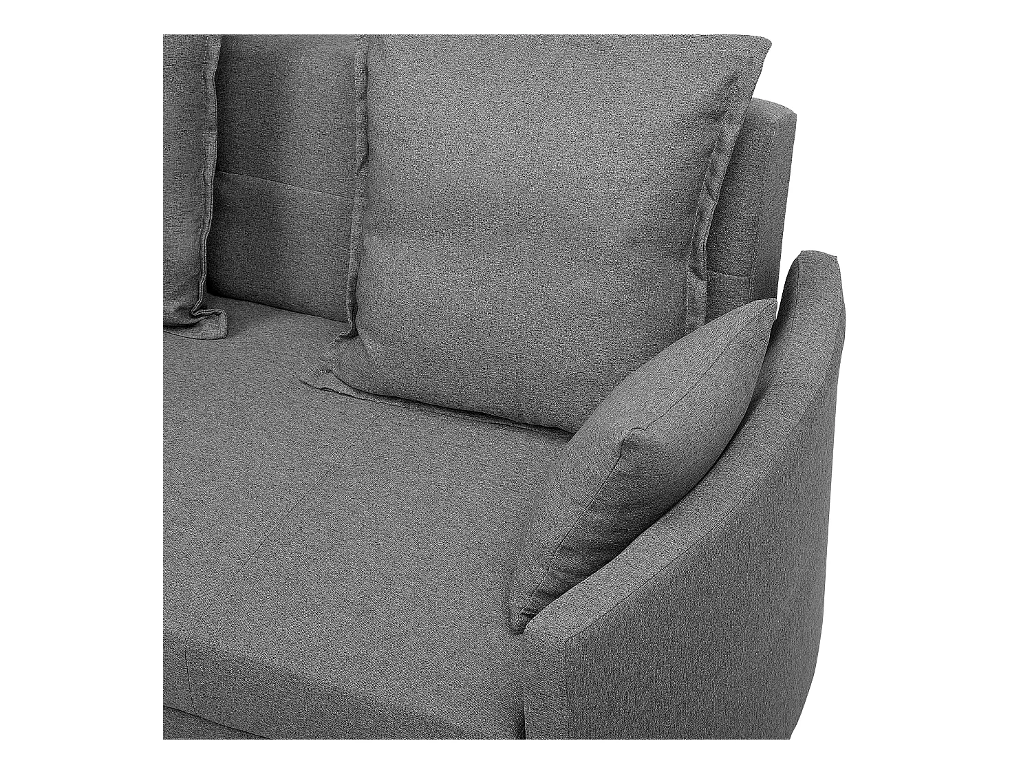 2-Sitzer Sofa mit Schlaffunktion Stoff grau mehrere Kissen Schlafsofa Hovin