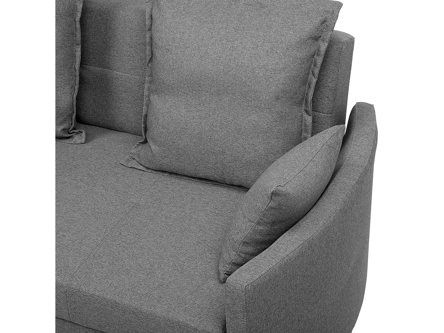 2-Sitzer Sofa mit Schlaffunktion Stoff grau mehrere Kissen Schlafsofa Hovin