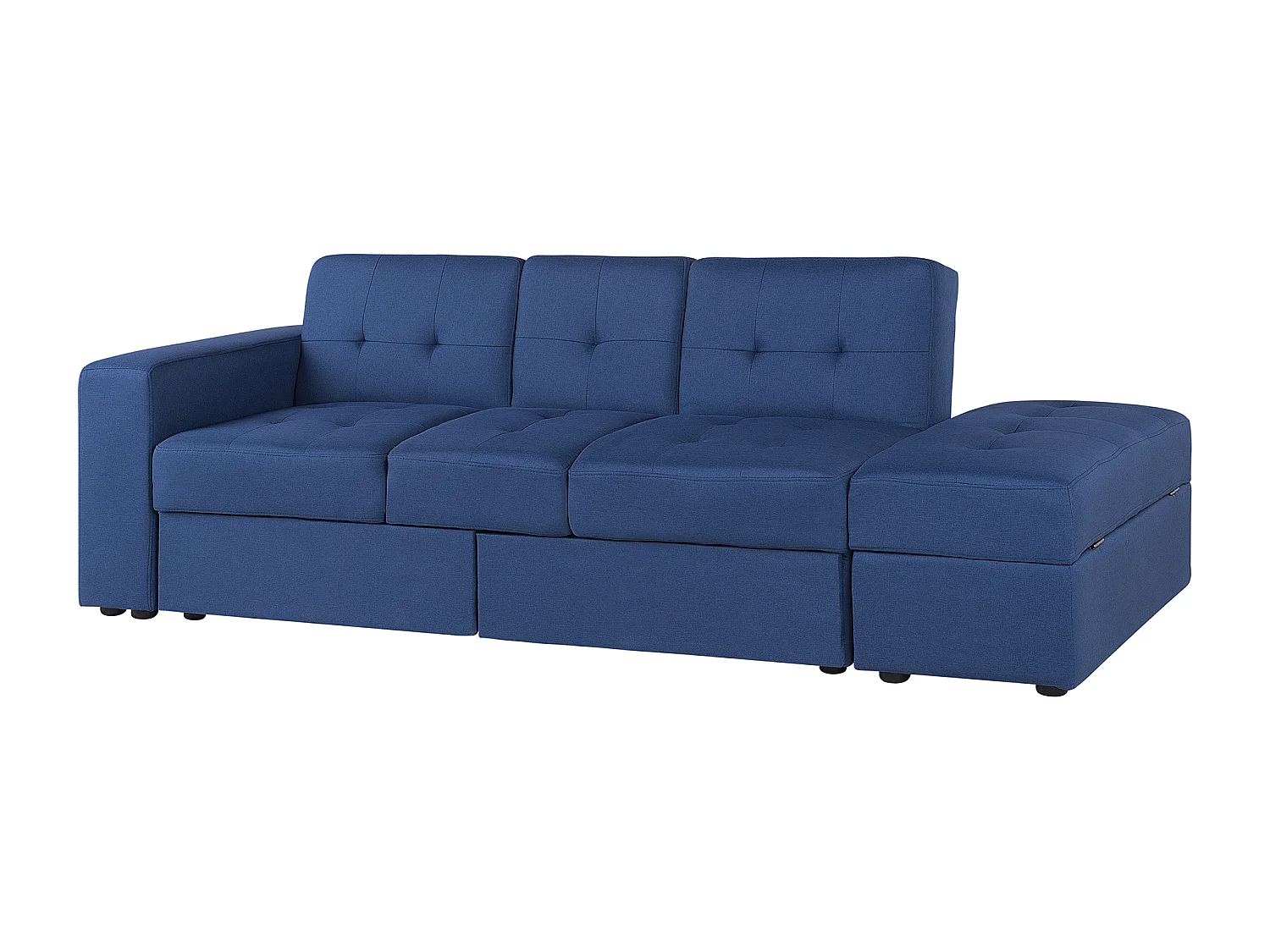 Canapé-lit 3 places FALSTER Tissu Bleu marine avec ottoman