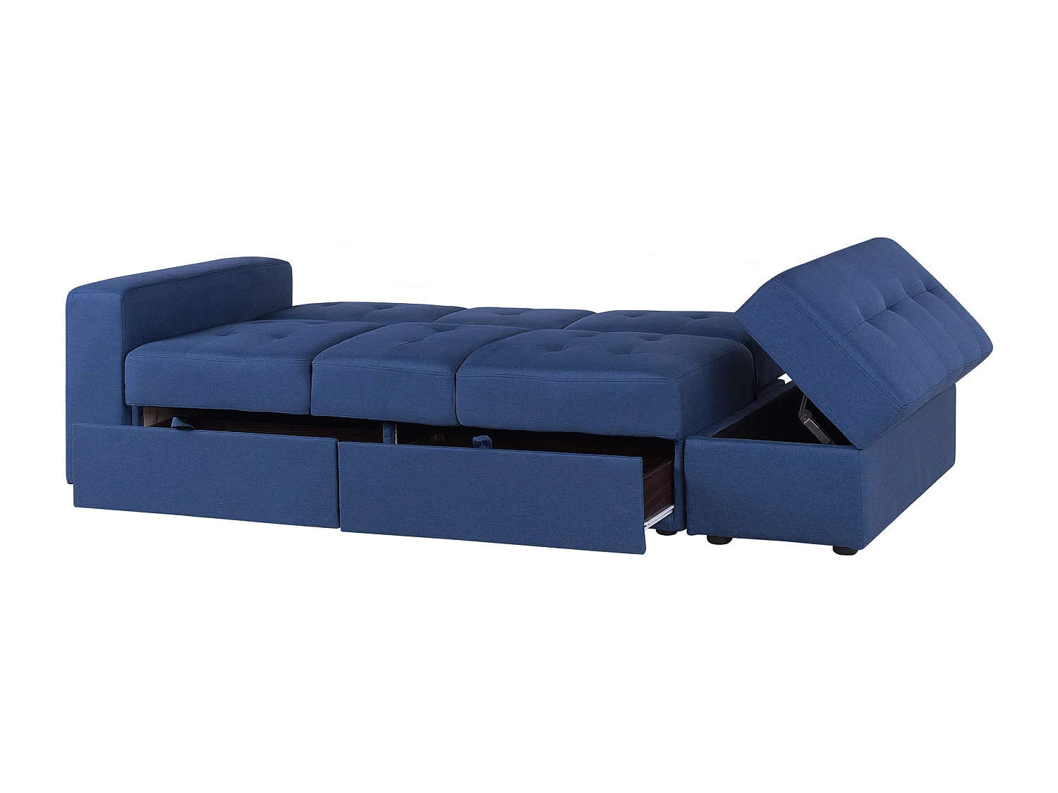 Canapé-lit 3 places FALSTER Tissu Bleu marine avec ottoman