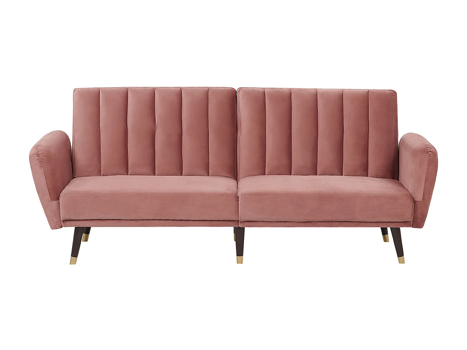 3-Sitzer Schlafsofa aus Samtstoff in Rosa Glamour Stil Vimmerby