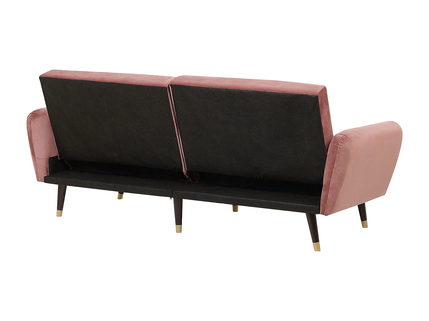 3-Sitzer Schlafsofa aus Samtstoff in Rosa Glamour Stil Vimmerby
