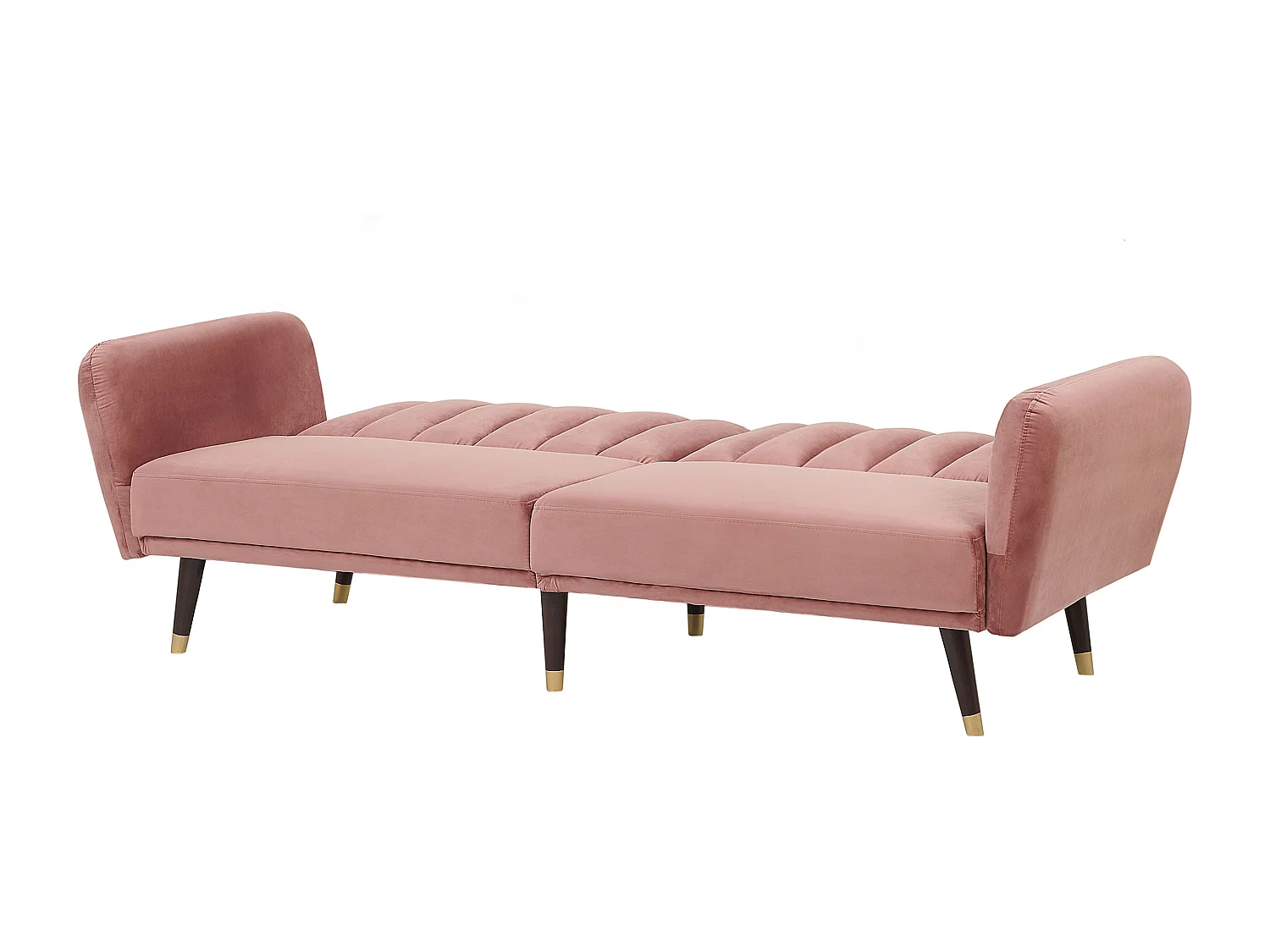 3-Sitzer Schlafsofa aus Samtstoff in Rosa Glamour Stil Vimmerby