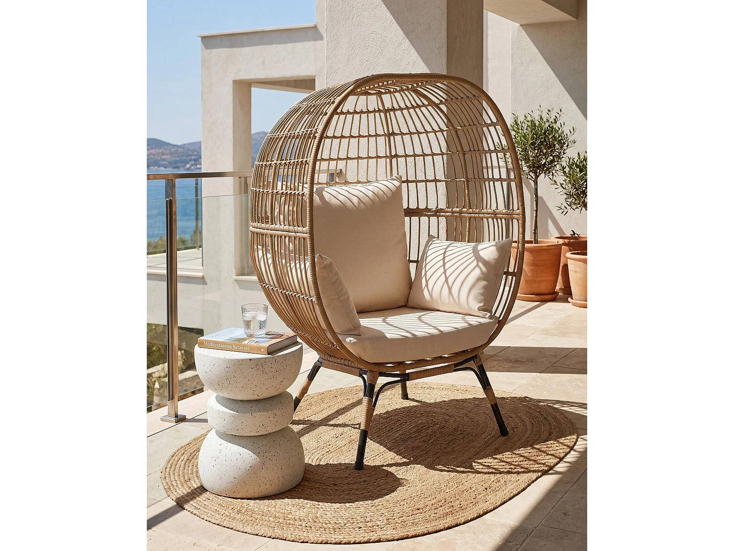 Chaise de jardin VEROLI Polyrotin Beige