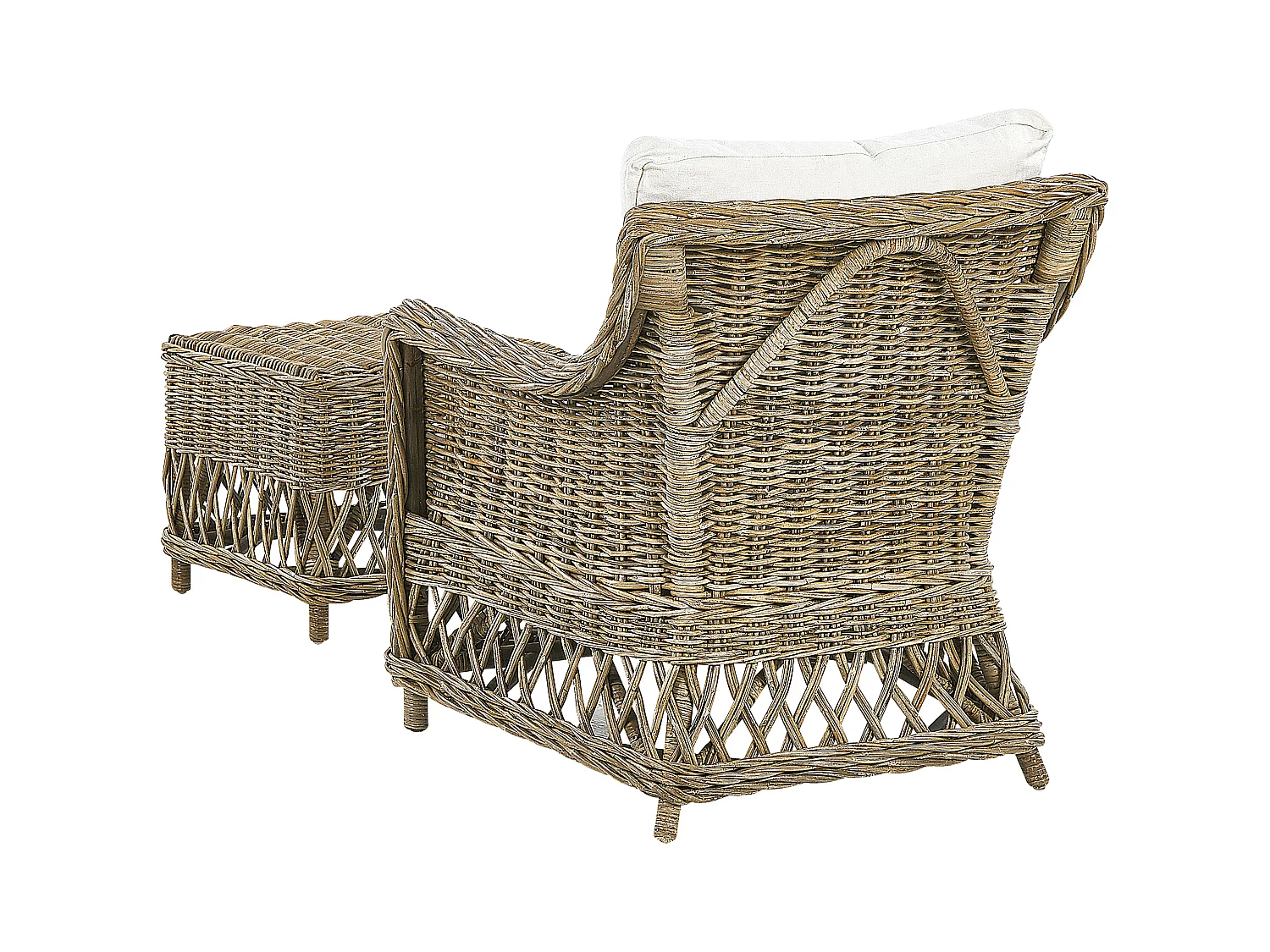 Set van 2 stoelen met zitkussen RIBOLLA Rotan Lichte houtkleur