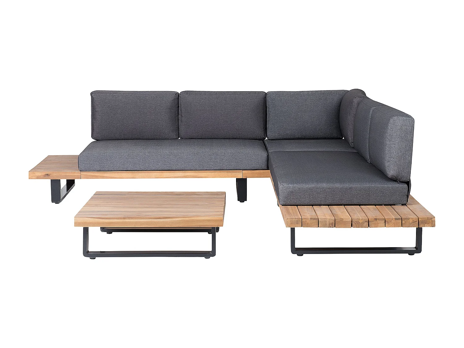 Set di divani angolari da giardino 5 posti MYKONOS Lato destro Legno di acacia certificato Grigio scuro