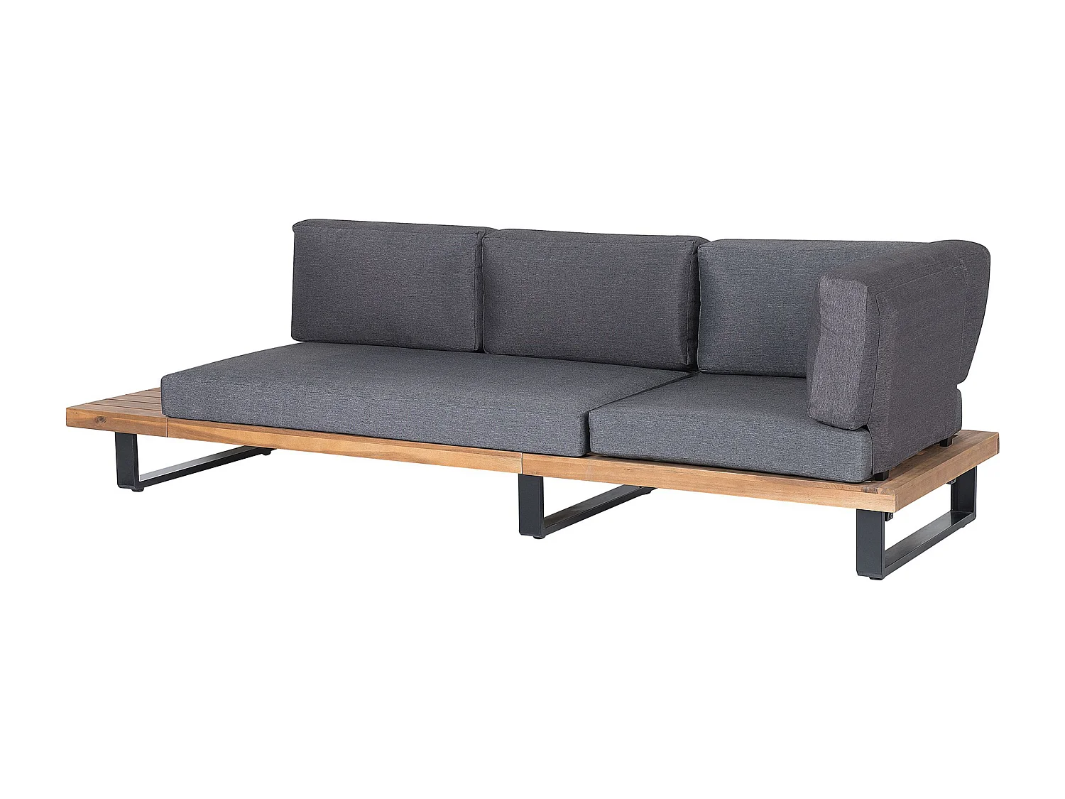 Set di divani angolari da giardino 5 posti MYKONOS Lato destro Legno di acacia certificato Grigio scuro