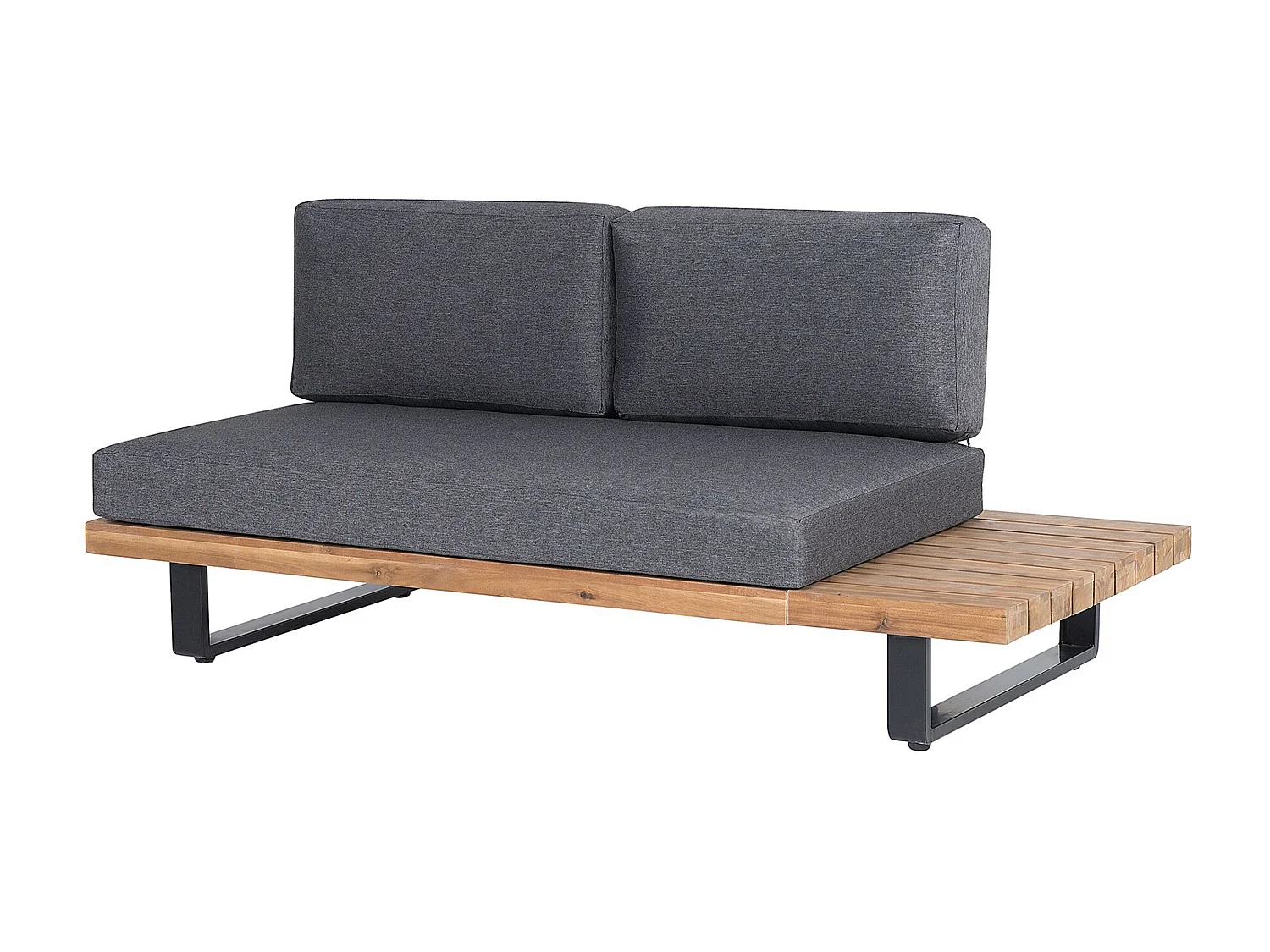 Lounge Set 5-Sitzer FSC Akazienholz hellbraun mit Auflagen grau Modern Mykonos