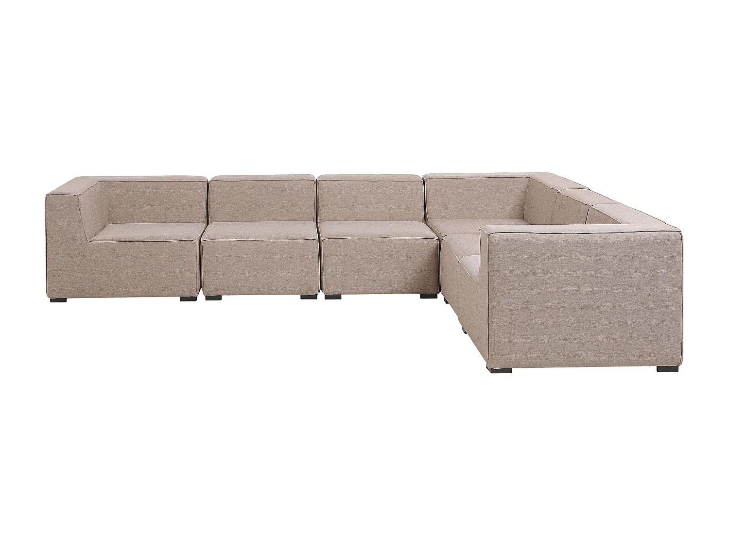 Luxuriöses 7-teiliges Outdoor Lounge Set beige Polsterbezug linksseitig Arezzo