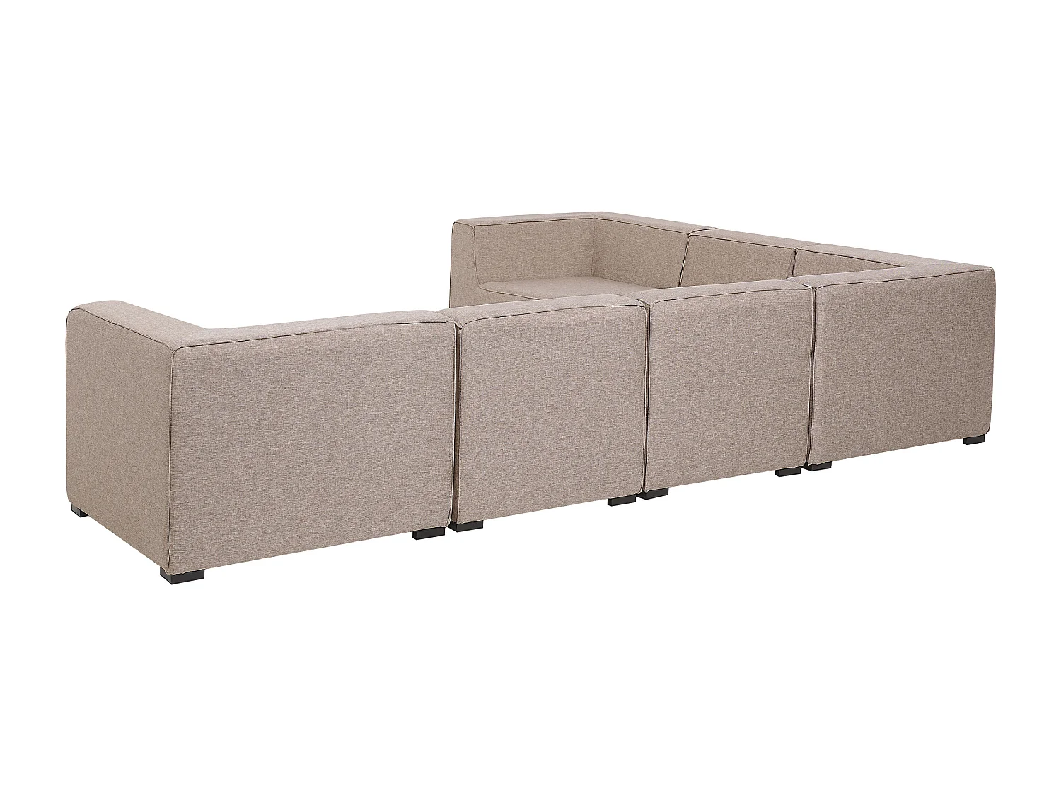 Canapé d'angle de jardin avec ottoman 7 places AREZZO Côté gauche Beige