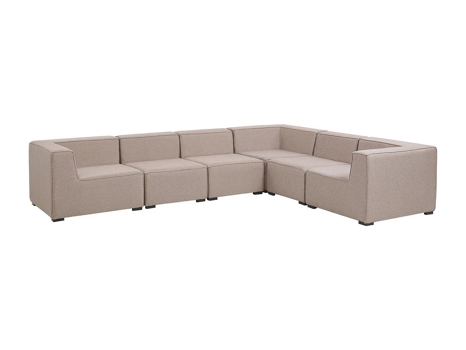 Canapé d'angle de jardin avec ottoman 7 places AREZZO Côté gauche Beige