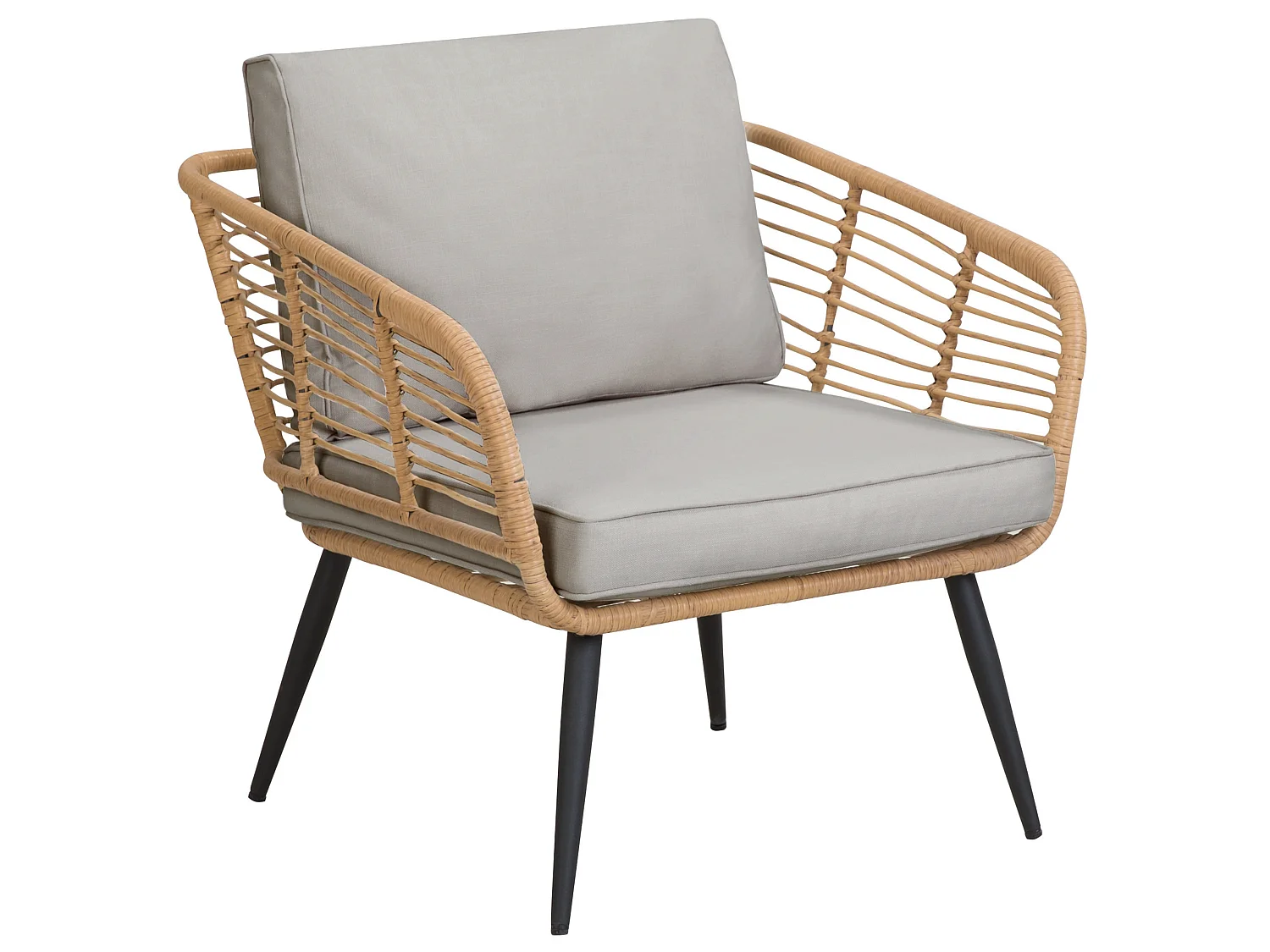 Lounge Set mit Tisch 4-Sitzer CORINTH II Polyrattan Naturfarben