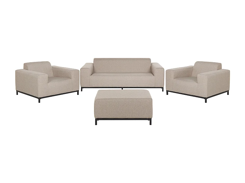 Ensemble de salon de jardin avec table 5 places ROVIGO Beige