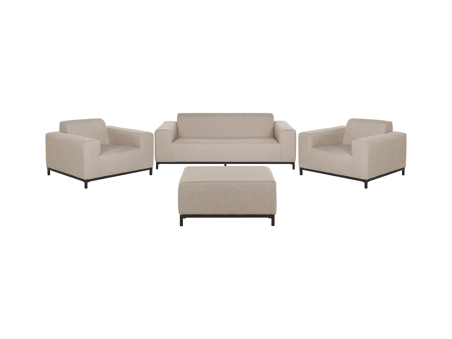 Ensemble de salon de jardin avec table 5 places ROVIGO Beige