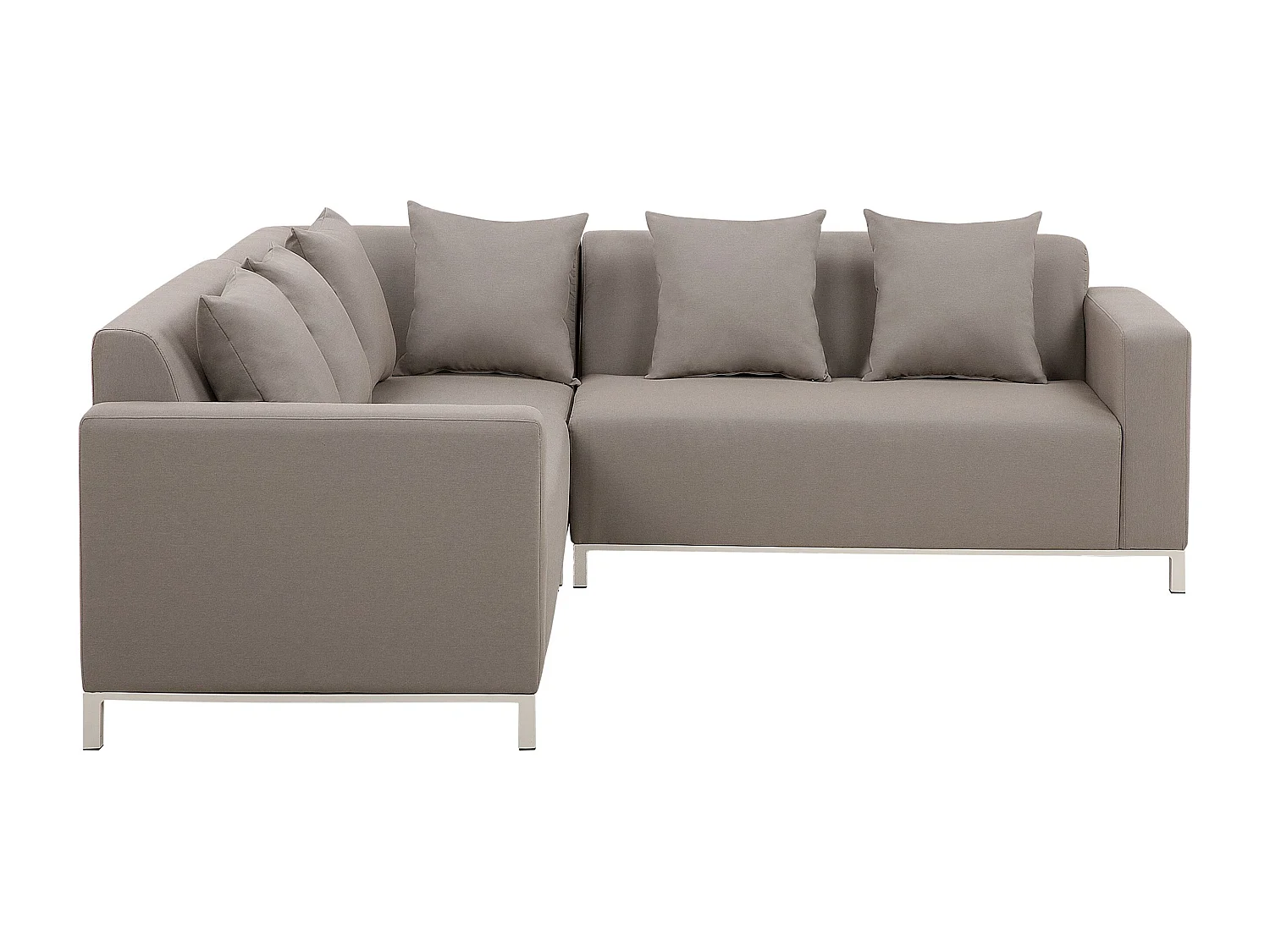 Lounge Set für 5 Personen Ecksofa beige linksseitig mit Couchtisch Modern Belize