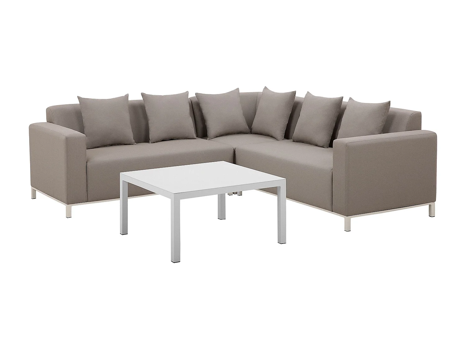 Conjunto de sofás de jardim de canto 5 lugares BELIZE à esquerda Creme