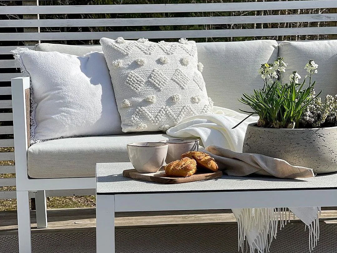 Loungeset met tafel 5-zitter BORELLO Metaal Wit