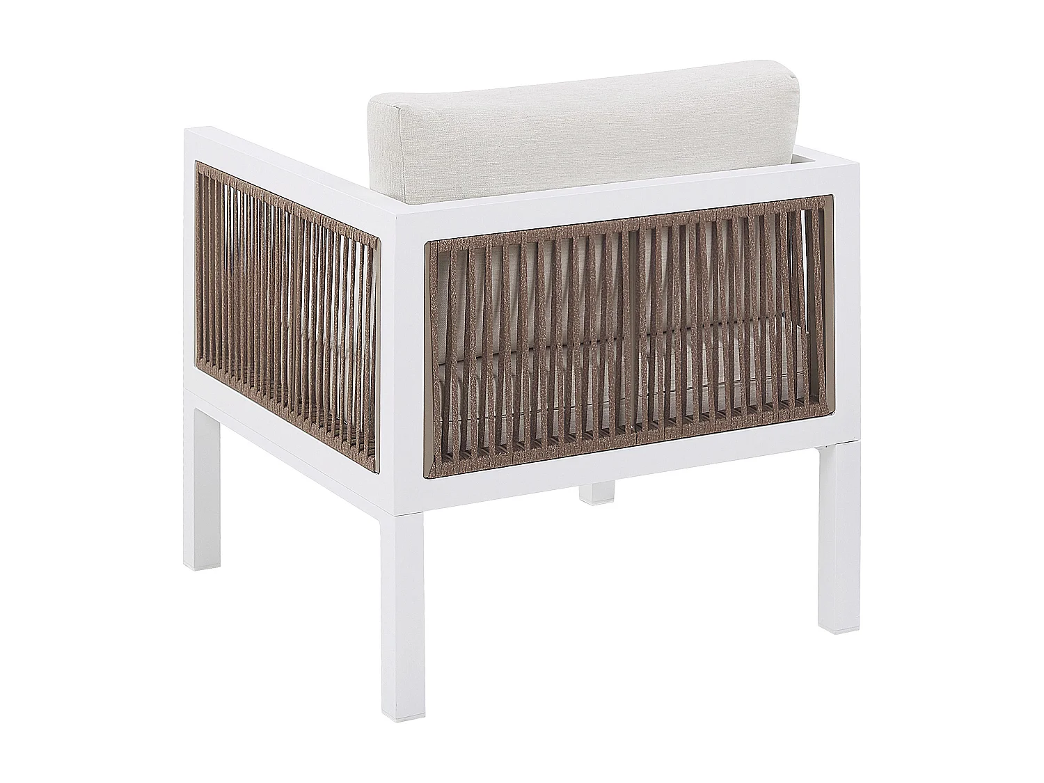 Garten Sofa Set weiß inkl. Kissen beige Sofa Sessel Tisch 5-Sitzer Borello