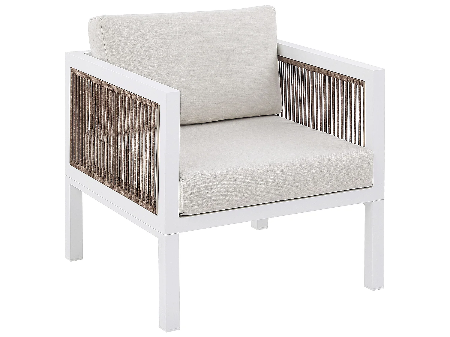 Lounge Set mit Tisch 5-Sitzer BORELLO Metall Weiss