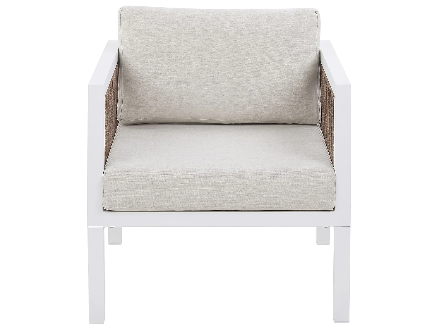 Lounge Set mit Tisch 5-Sitzer BORELLO Metall Weiss