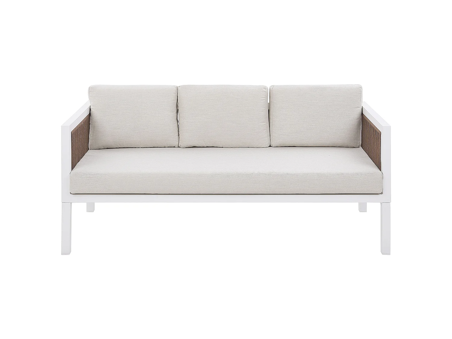 Lounge Set mit Tisch 5-Sitzer BORELLO Metall Weiss