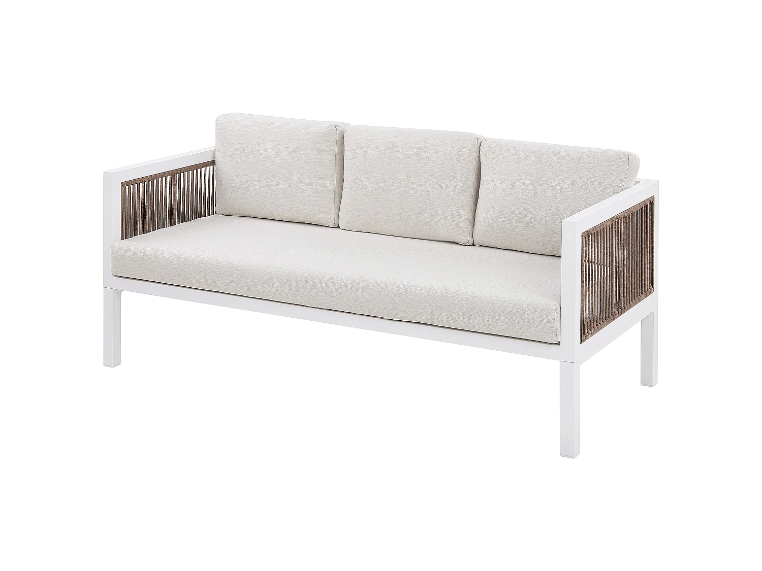 Lounge Set mit Tisch 5-Sitzer BORELLO Metall Weiss