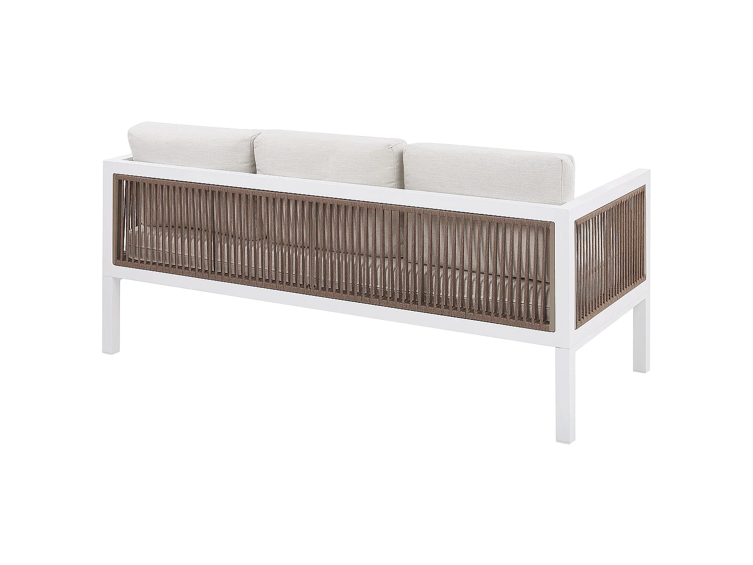 Lounge Set mit Tisch 5-Sitzer BORELLO Metall Weiss