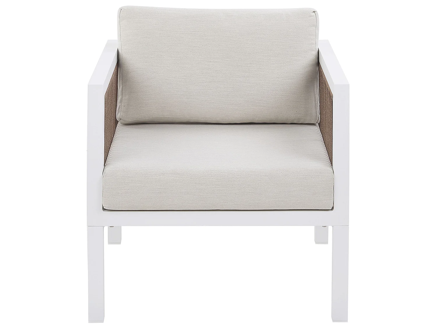 Garden Lounge Set with Table 5 Seater BORELLO White Metal