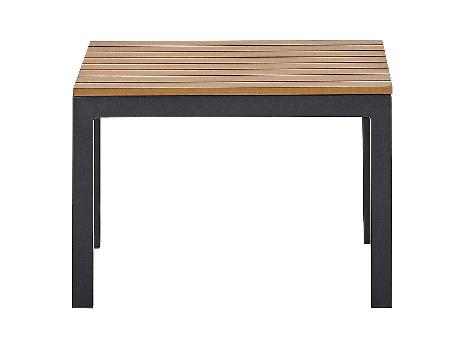 Gartenmöbelset schwarz/hellbraun Sofa mit Kaffeetisch Polsterbezug grau Pienza