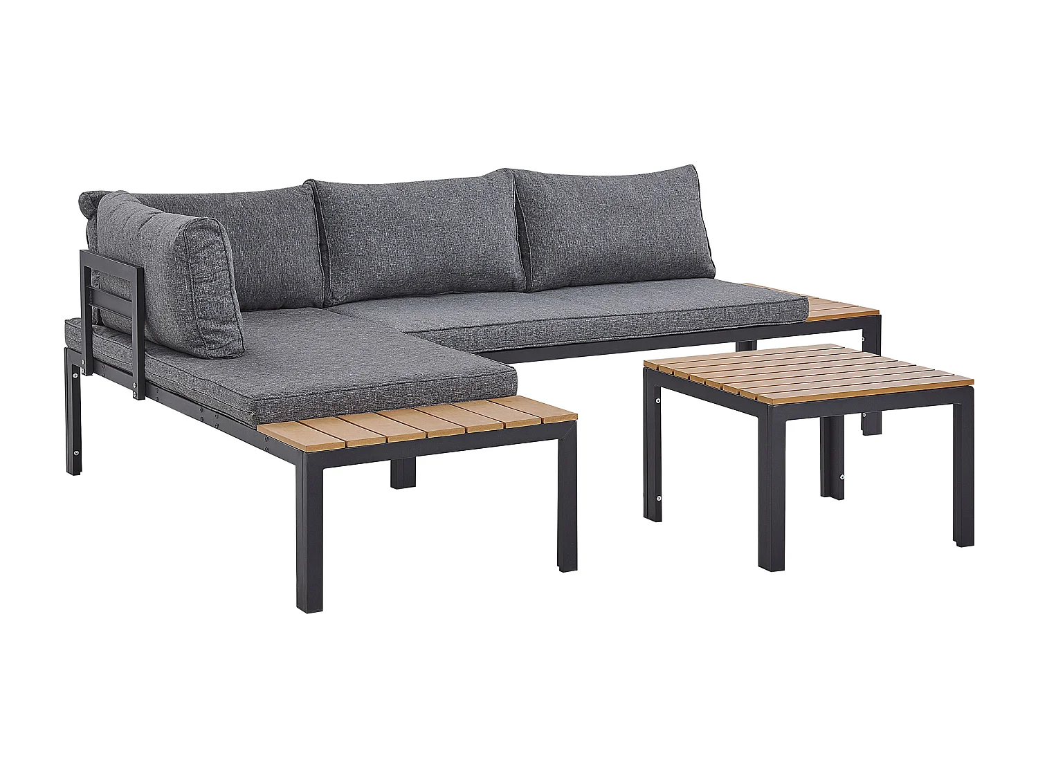 Set di divani angolari da giardino 4 posti PIENZA Lato destro Modulare Grigio