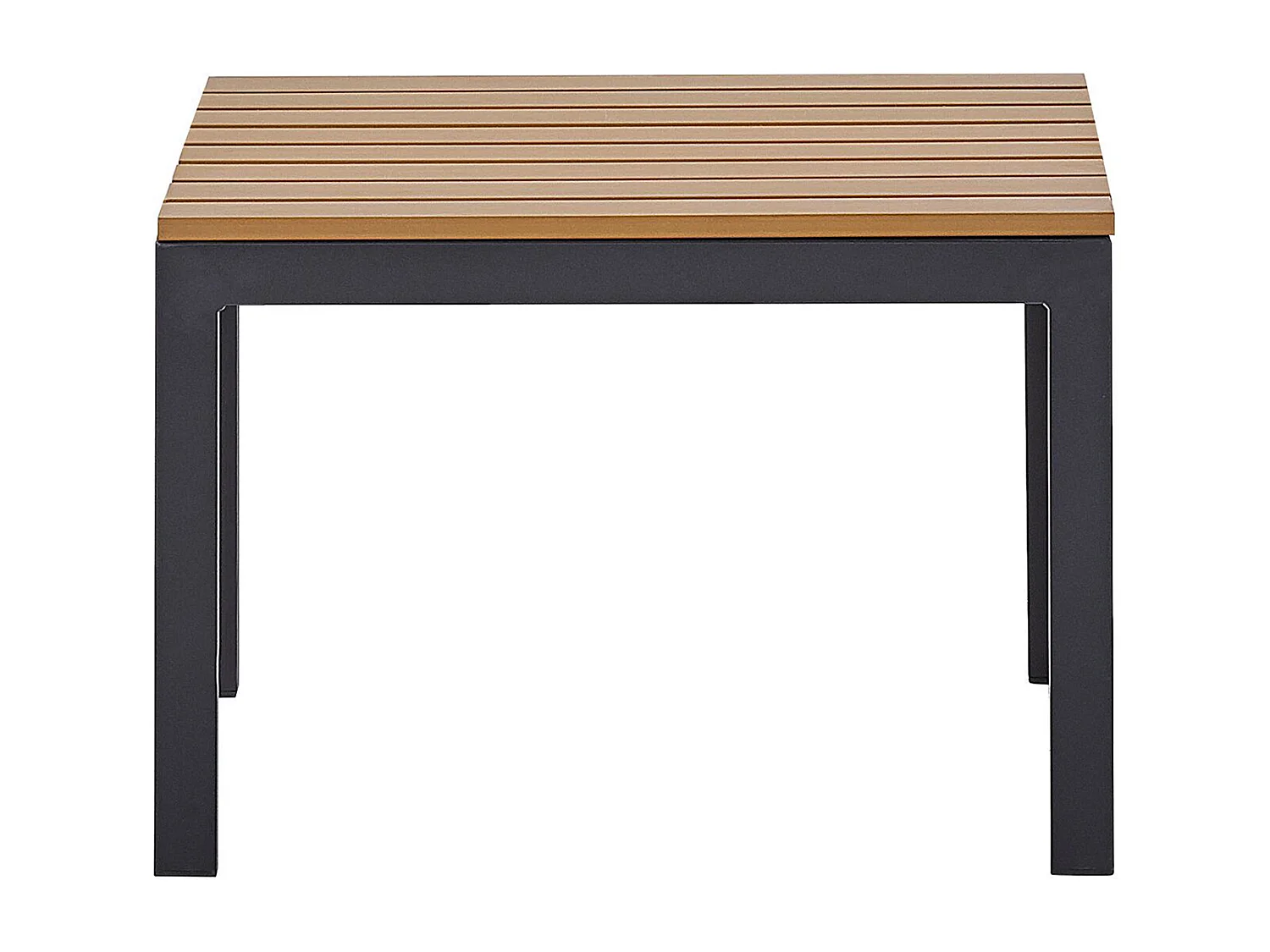 Gartenmöbelset schwarz/hellbraun Sofa mit Kaffeetisch Polsterbezug grau Pienza