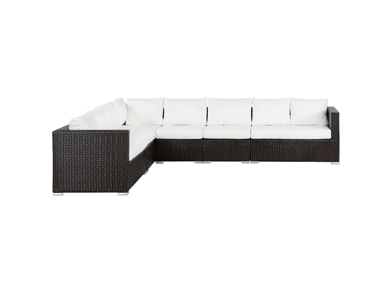 Conjunto de jardín con mesa 8 plazas XXL Derecha modular Marrón oscuro