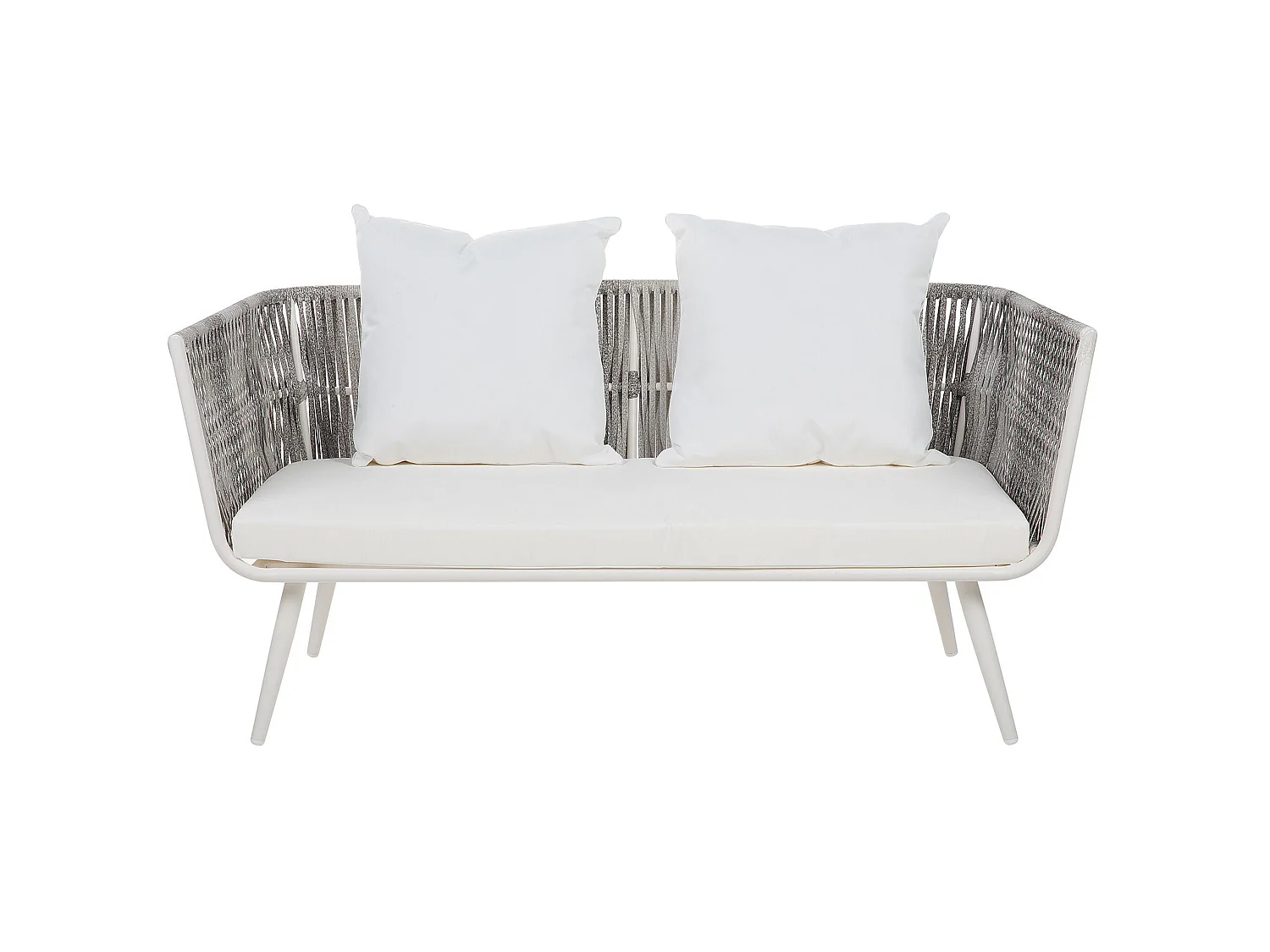 Lounge Set mit Tisch 4-Sitzer RAGUSA Polyrattan Cremeweiss