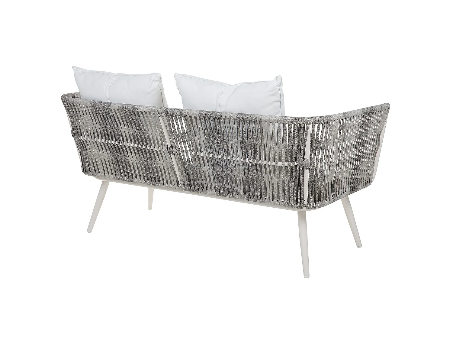 Lounge Set mit Tisch 4-Sitzer RAGUSA Polyrattan Cremeweiss