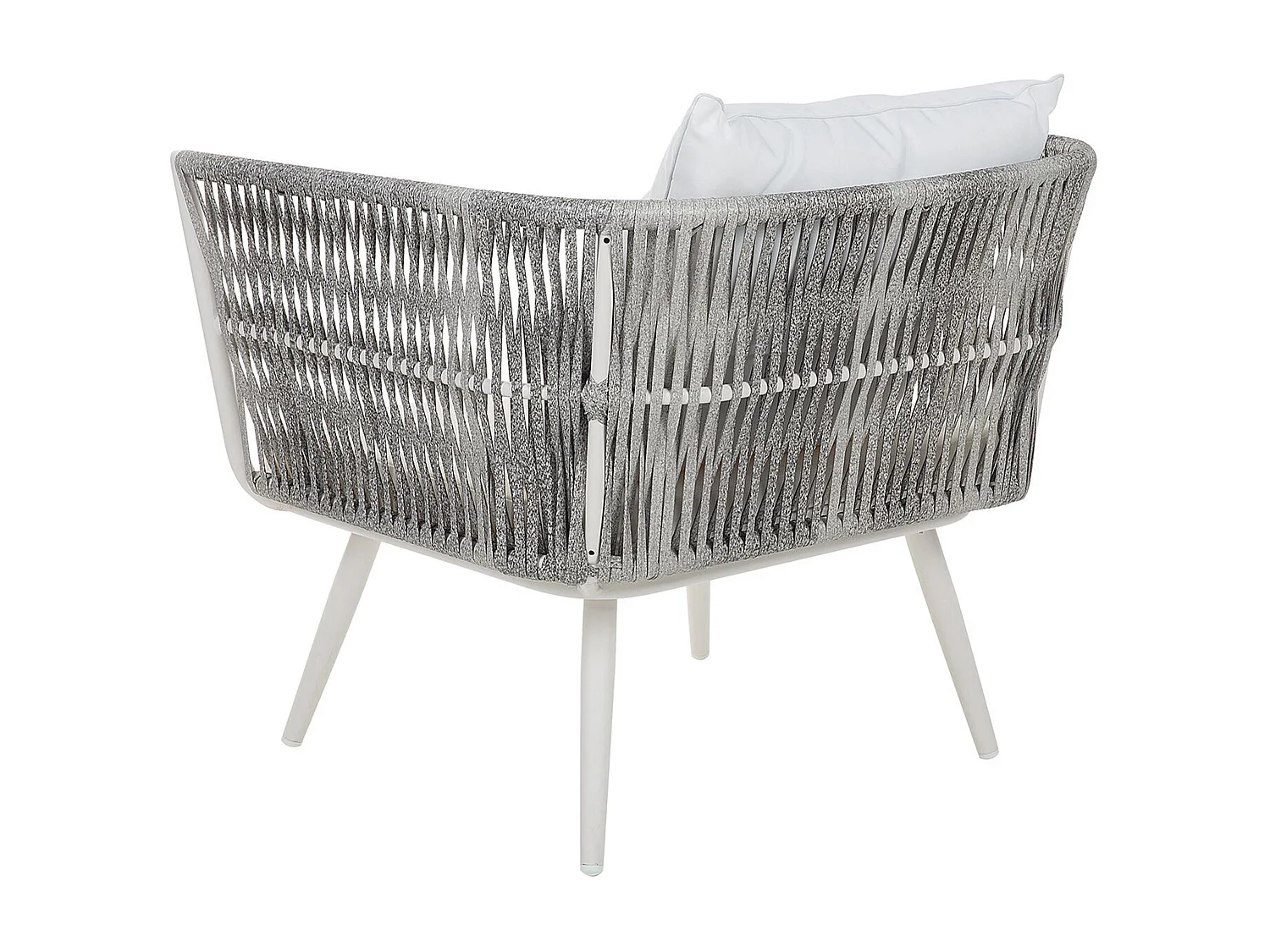 Lounge Set mit Tisch 4-Sitzer RAGUSA Polyrattan Cremeweiss
