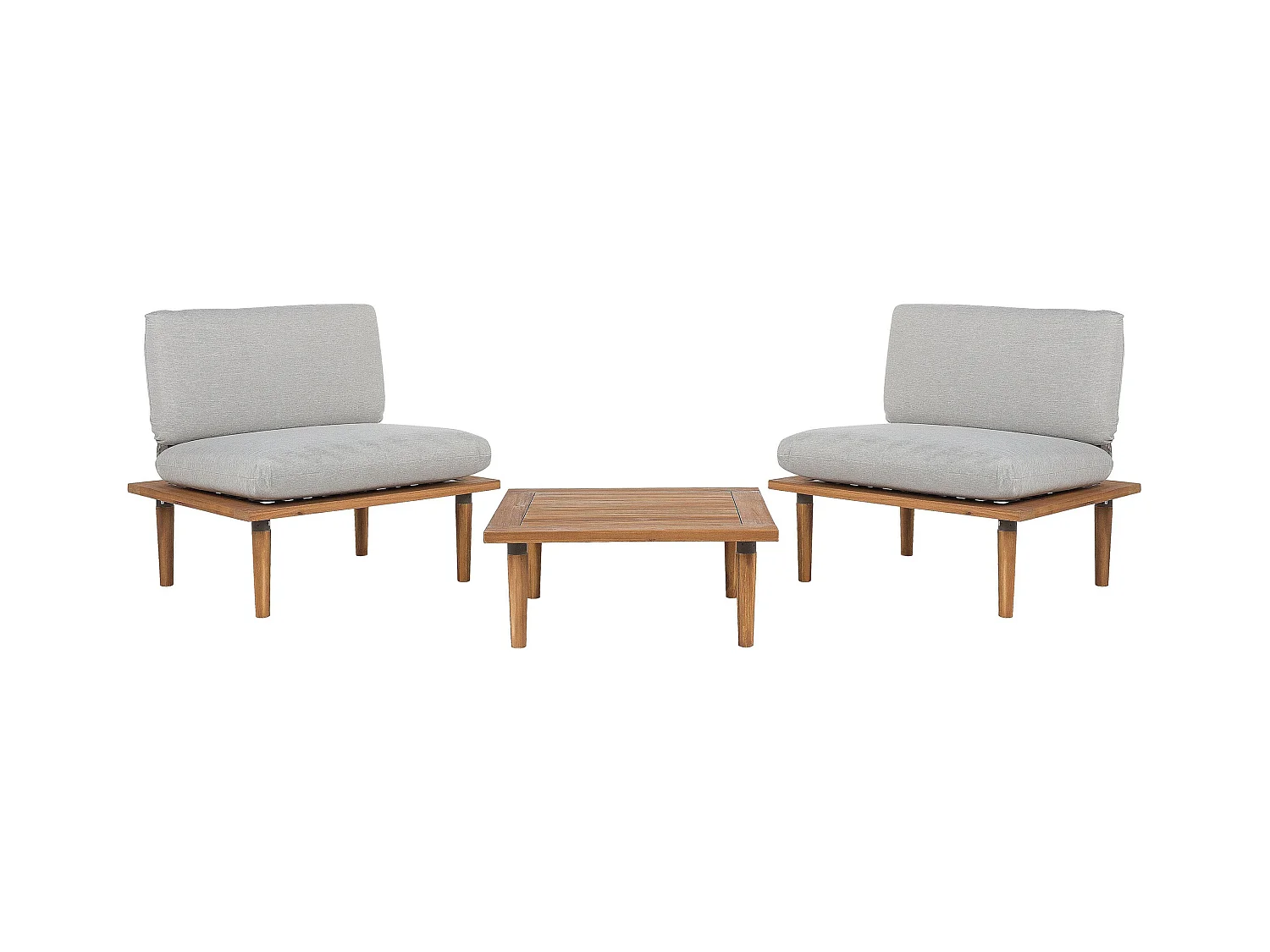 Set da giardino con tavolo 2 posti FRASCATI Modulare Legno di acacia certificato Grigio chiaro