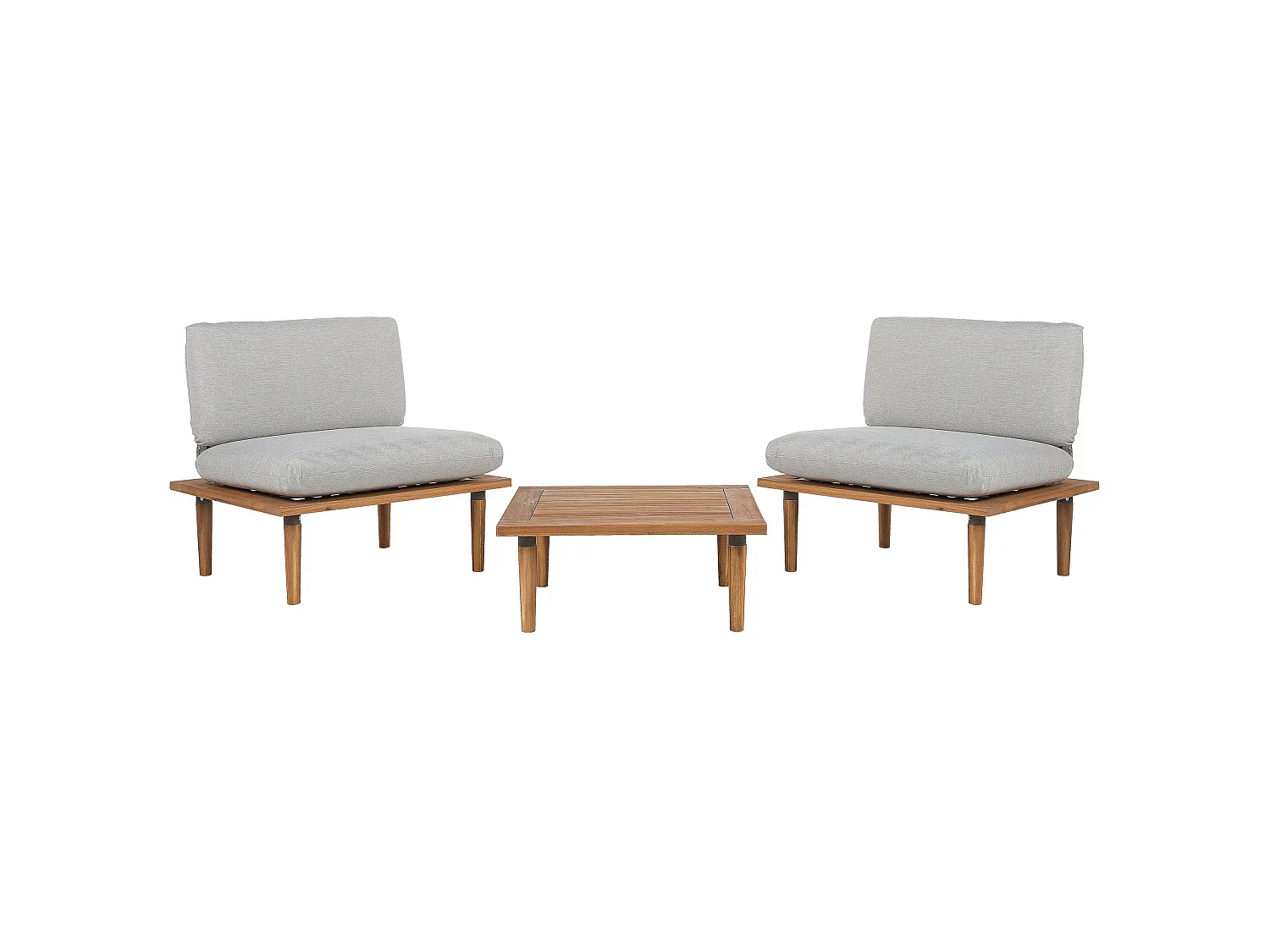 Conjunto de jardín con mesa 2 plazas FRASCATI modular Madera de acacia certificada Gris claro