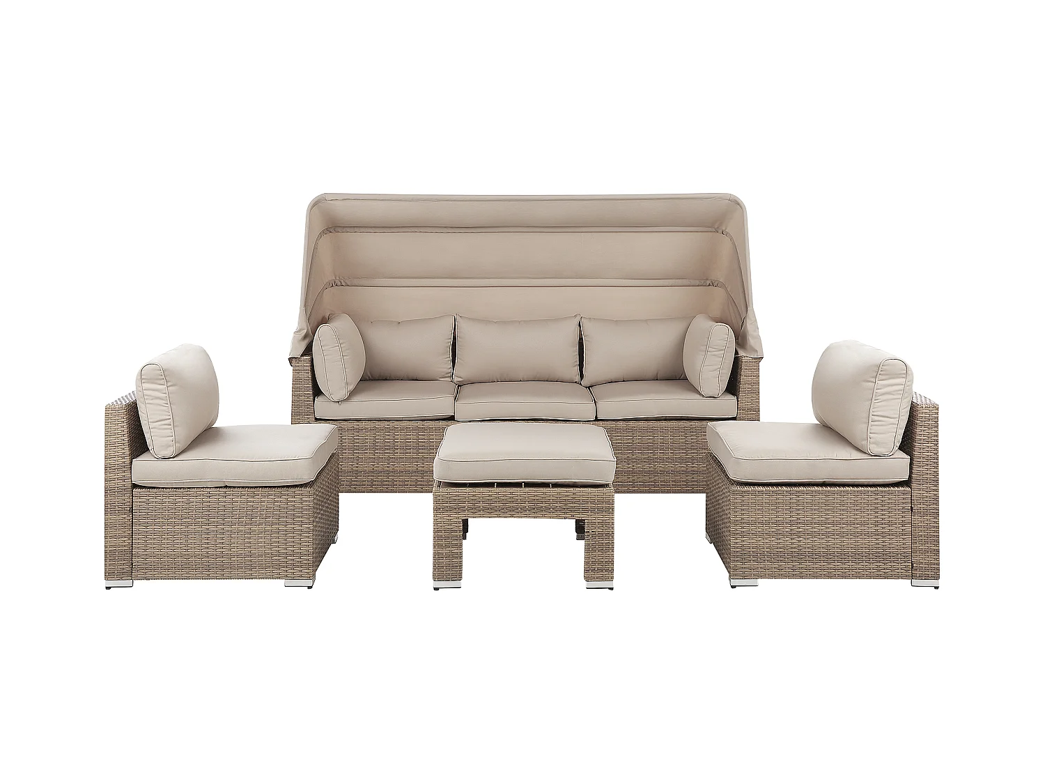 Ensemble de salon de jardin avec table 5 places COCCOLIA Beige