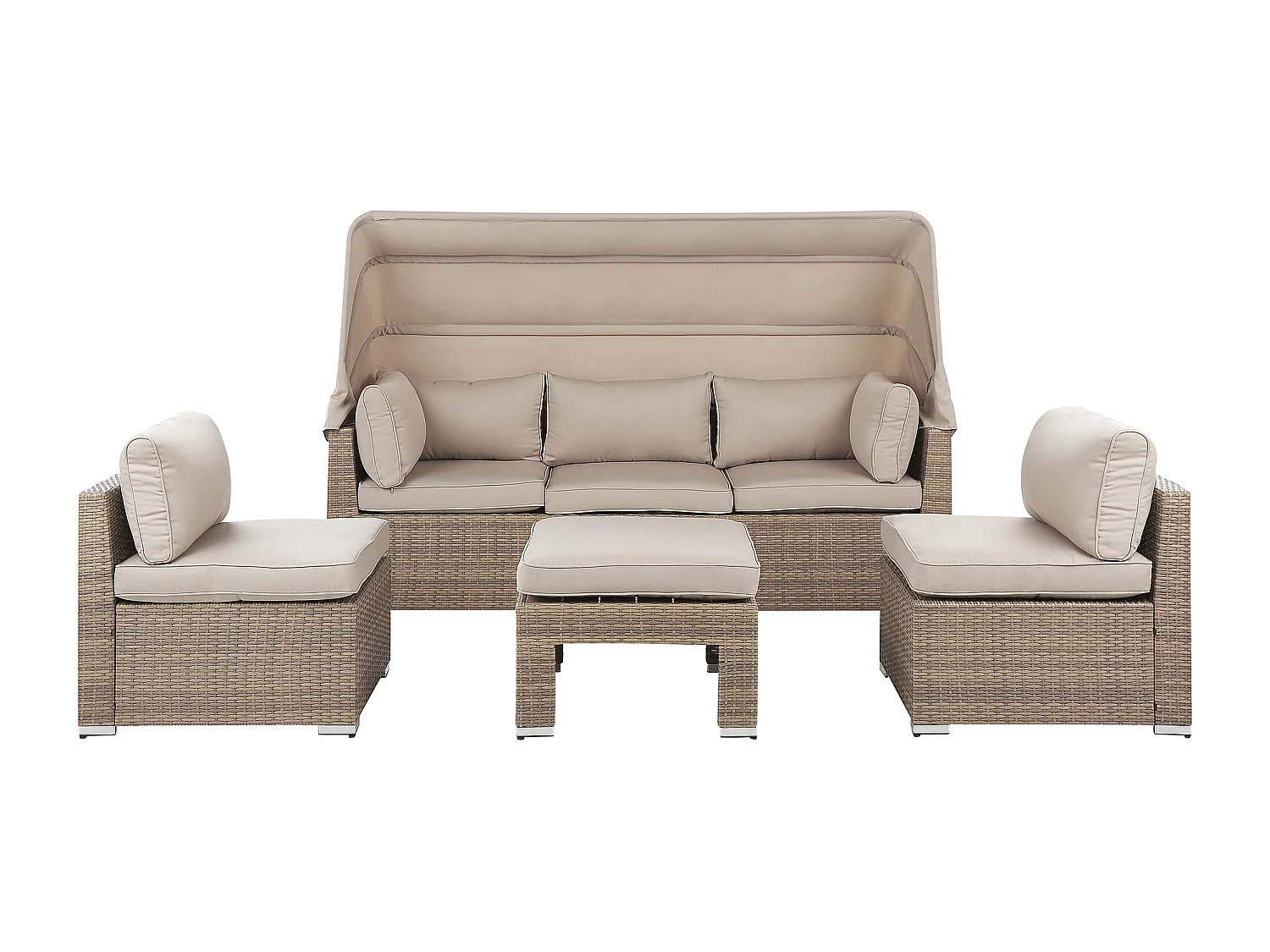 Ensemble de salon de jardin avec table 5 places COCCOLIA Beige