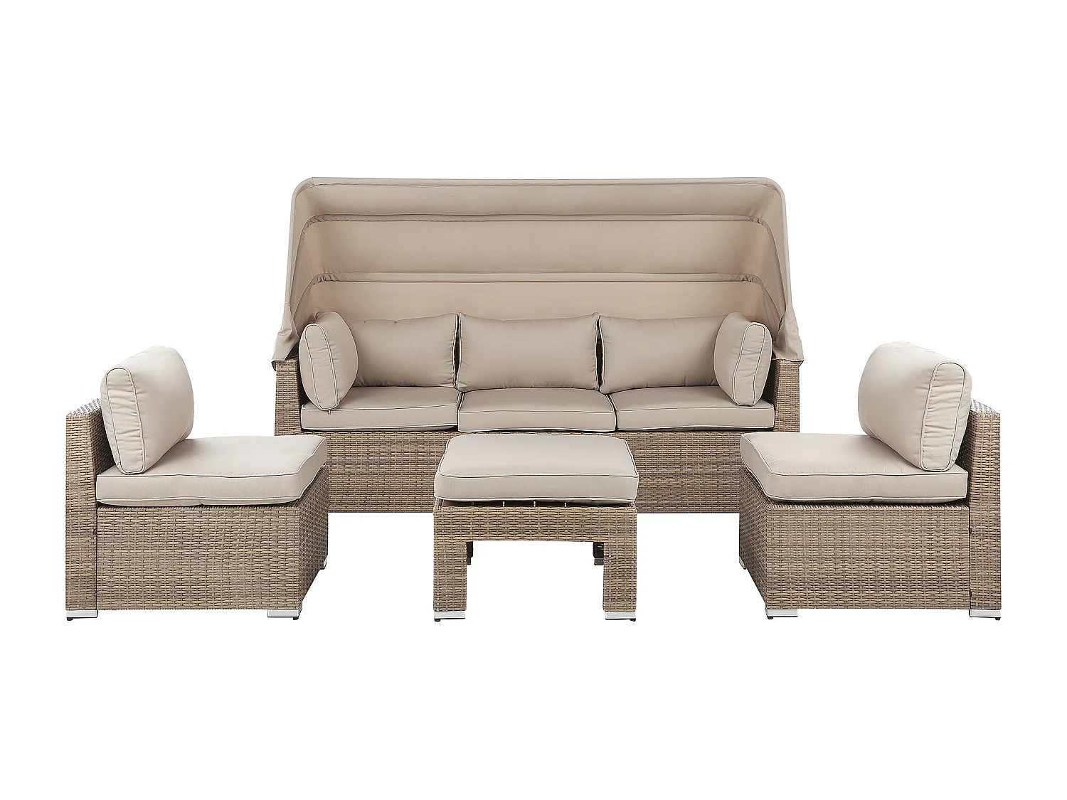 Ensemble de salon de jardin avec table 5 places COCCOLIA Beige