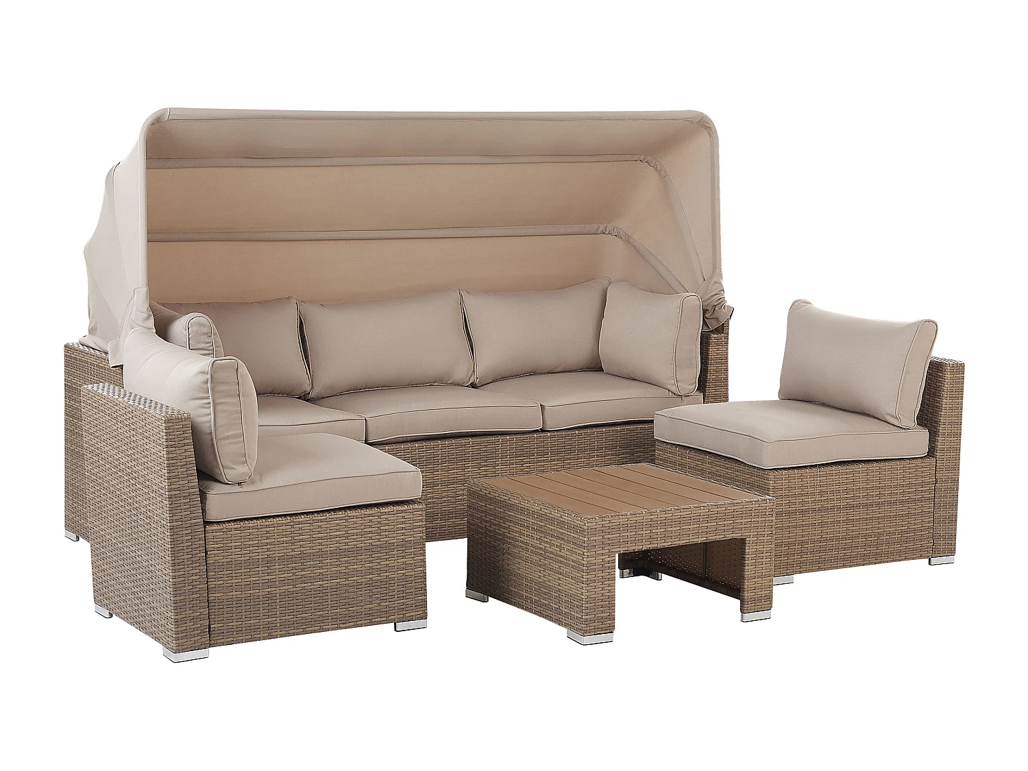 Ensemble de salon de jardin avec table 5 places COCCOLIA Beige