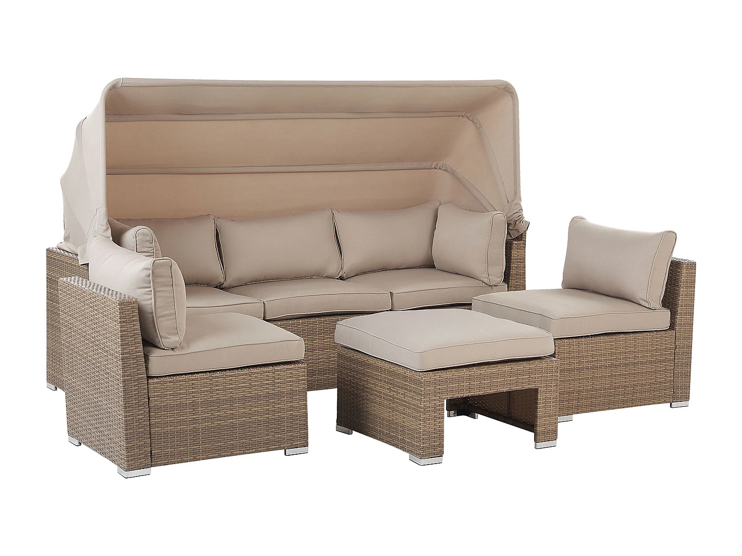 Ensemble de salon de jardin avec table 5 places COCCOLIA Beige