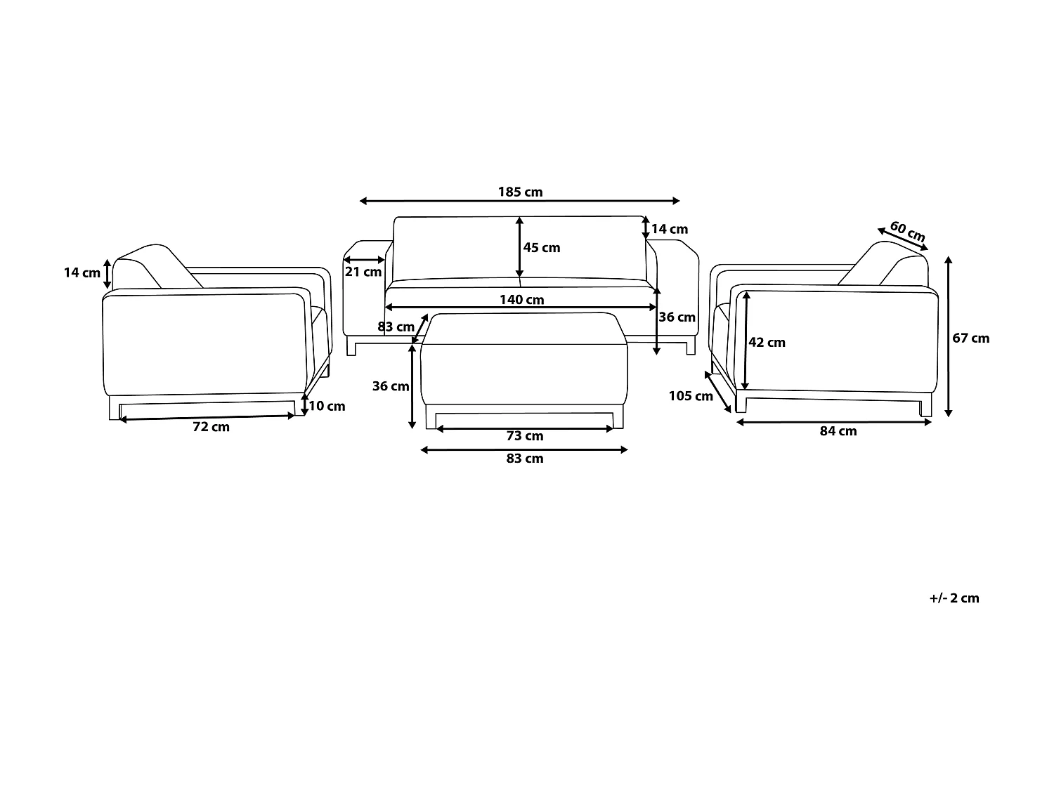 Zestaw ogrodowy ze stolikiem dla 5 osób ROVIGO Szary